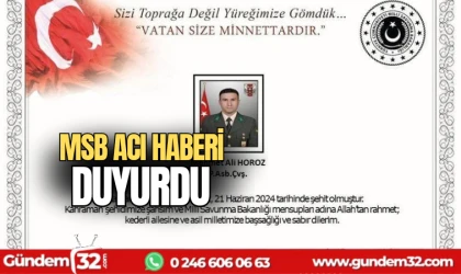 MSB acı haberi duyurdu