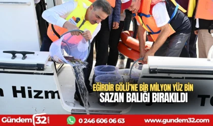 Eğirdir Gölü’ne Bir Milyon Yüz Bin Sazan Balığı Bırakıldı