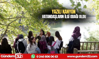 Yazılı kanyon vatandaşların ilgi odağı oldu