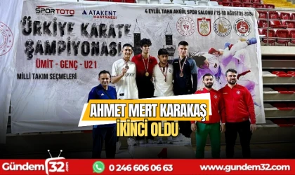 Ahmet Mert Karakaş ikinci oldu