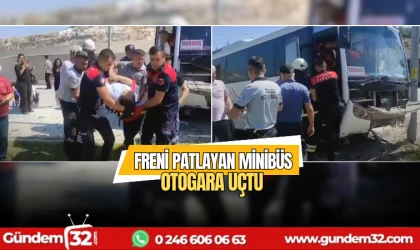 Freni patlayan minibüs otogara uçtu