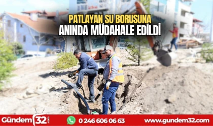 Patlayan su borusuna anında müdahale edildi