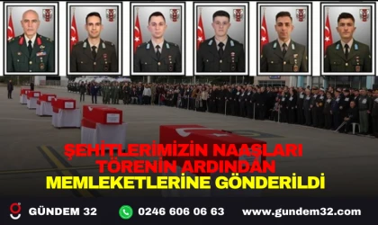 ŞEHİTLERİMİZ NAAŞLARI TÖRENİN ARDINDAN MEMLEKETLERİNE GÖNDERİLDİ