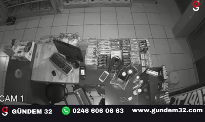Isparta'da tekel bayi soygunu: Soygun anı güvenlik kamerasında