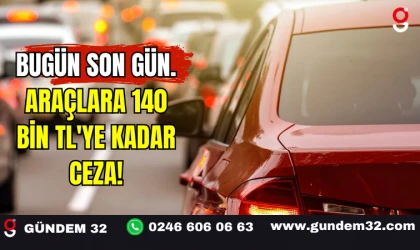 Bugün Son Gün Araçlara 140 Bin TL'ye Kadar Ceza!