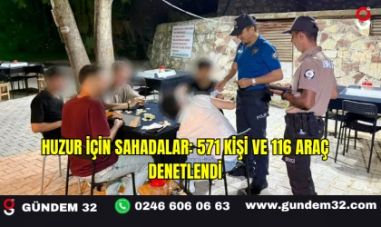 Huzur İçin Sahadalar: 571 Kişi ve 116 Araç Denetlendi