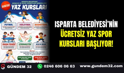 Isparta Belediyesi’nin Ücretsiz Yaz Spor Kursları Başlıyor!