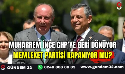 Muharrem İnce CHP’ye Geri Dönüyor, Memleket Partisi Kapanıyor mu?