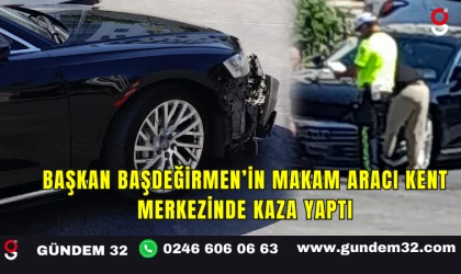 Başkan Başdeğirmen’in Makam Aracı Kent Merkezinde Kaza Yaptı
