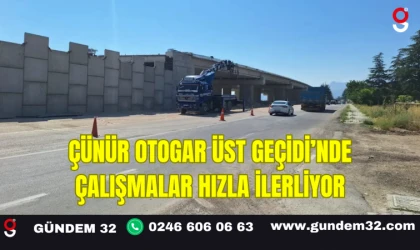 Çünür Otogar Üst Geçidi’nde Çalışmalar Hızla İlerliyor