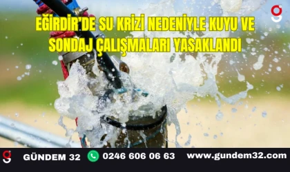 Eğirdir’de Su Krizi Nedeniyle Kuyu ve Sondaj Çalışmaları Yasaklandı