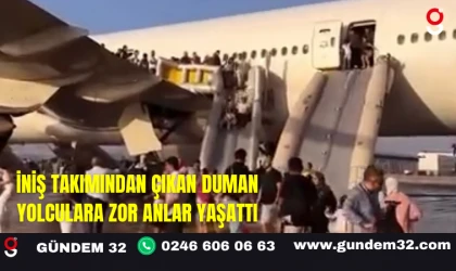 İniş Takımından Çıkan Duman Yolculara Zor Anlar Yaşattı