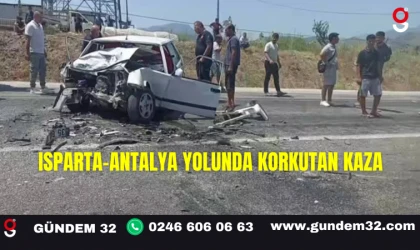 Isparta-Antalya Yolunda Korkutan Kaza