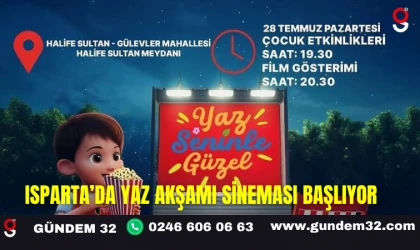 Isparta’da Yaz Akşamı Sineması Başlıyor