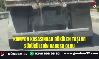 Kamyon Kasasından Dökülen Taşlar Sürücülerin Kabusu Oldu