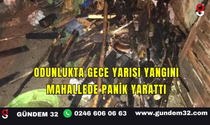 Odunlukta Gece Yarısı Yangını Mahallede Panik Yarattı