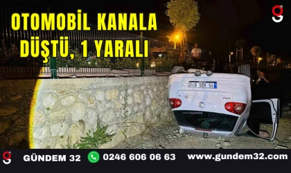 Otomobil Kanala Düştü, 1 Yaralı