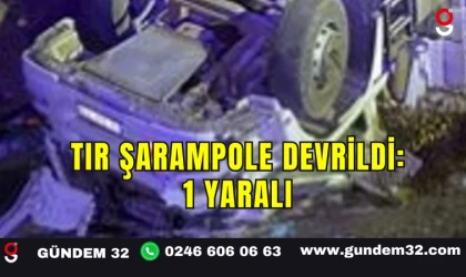 Şarkikaraağaç’ta Tır Şarampole Devrildi: 1 Yaralı