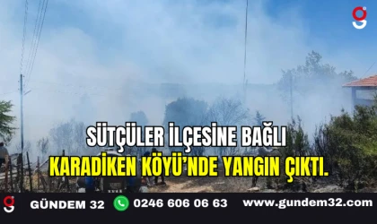 Sütçüler İlçesine Bağlı Karadiken Köyü’nde Yangın Çıktı.