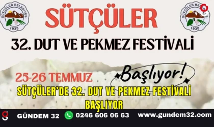 Sütçüler’de 32. Dut ve Pekmez Festivali Başlıyor