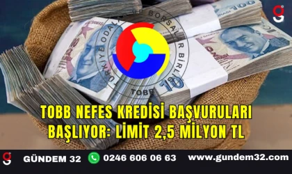 TOBB Nefes Kredisi Başvuruları Başlıyor: Limit 2,5 Milyon TL