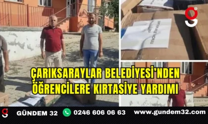 Çarıksaraylar Belediyesi’nden Öğrencilere Kırtasiye Yardımı