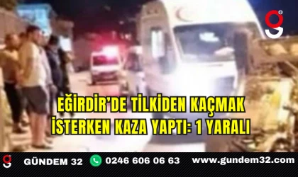 Eğirdir’de Tilkiden Kaçmak İsterken Kaza Yaptı: 1 Yaralı