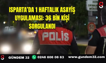 Isparta’da 1 Haftalık Asayiş Uygulaması: 36 Bin Kişi Sorgulandı