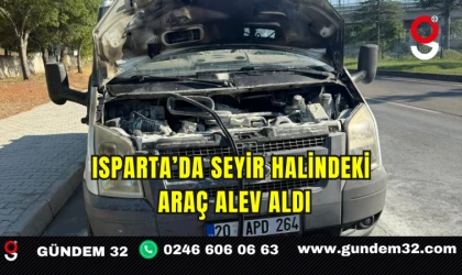 Isparta’da Seyir Halindeki Araç Alev Aldı