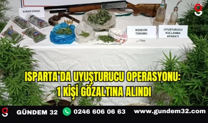 Isparta’da Uyuşturucu Operasyonu: 1 Kişi Gözaltına Alındı