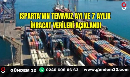 Isparta’nın Temmuz Ayı ve 7 Aylık İhracat Verileri Açıklandı