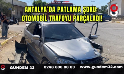 Antalya’da Patlama Şoku: Otomobil Trafoyu Parçaladı!