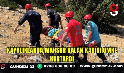 Kayalıklarda Mahsur Kalan Kadını UMKE Kurtardı