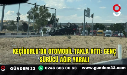 Keçiborlu’da otomobil takla attı: Genç sürücü ağır yaralı