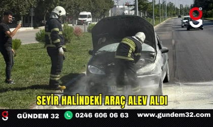 Seyir halindeki araç alev aldı