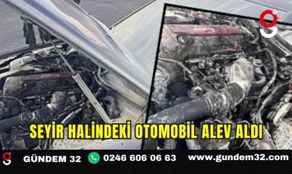 Seyir halindeki otomobil alev aldı