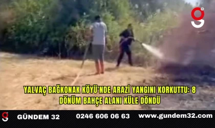Yalvaç Bağkonak Köyü'nde Arazi Yangını Korkuttu: 8 Dönüm Bahçe Alanı Küle Döndü