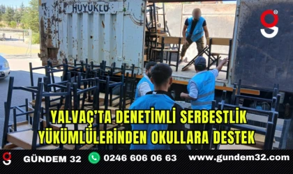 Yalvaç’ta Denetimli Serbestlik Yükümlülerinden Okullara Destek