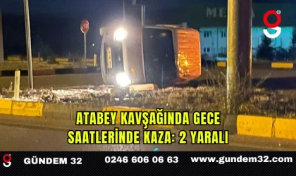 Atabey Kavşağında Gece Saatlerinde Kaza: 2 Yaralı
