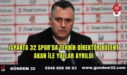 Isparta 32 Spor'da Teknik Direktör Bülent Akan ile Yollar Ayrıldı