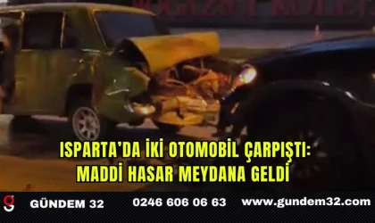 Isparta’da İki Otomobil Çarpıştı: Maddi Hasar Meydana Geldi