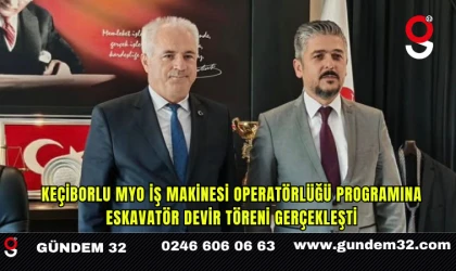 Keçiborlu MYO İş Makinesi Operatörlüğü Programına Eskavatör Devir Töreni Gerçekleşti