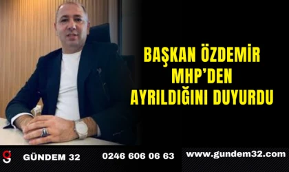 Başkan Özdemir MHP’den Ayrıldığını Duyurdu