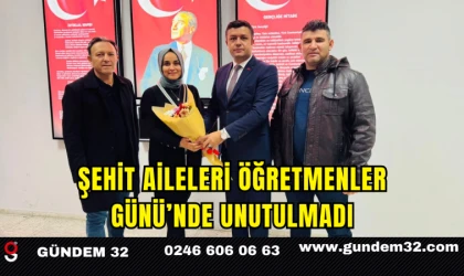 Şehit Aileleri Öğretmenler Günü’nde Unutulmadı
