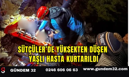 Sütçüler’de Yüksekten Düşen Yaşlı Hasta Kurtarıldı