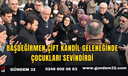 Başdeğirmen Çift Kandil Geleneğinde Çocukları Sevindirdi