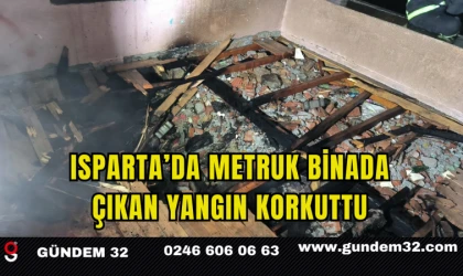 Isparta’da Metruk Binada Çıkan Yangın Korkuttu