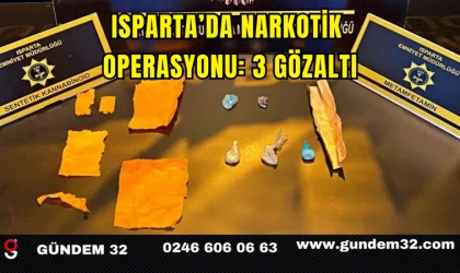 Isparta’da Narkotik Operasyonu: 3 Gözaltı