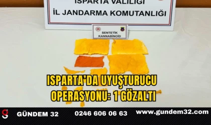 Isparta’da Uyuşturucu Operasyonu: 1 Gözaltı