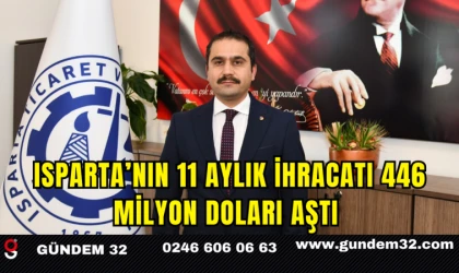 ISPARTA’NIN 11 AYLIK İHRACATI 446 MİLYON DOLARI AŞTI
